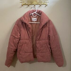 Fashion Nova Blush Corduroy Puffer Jacket